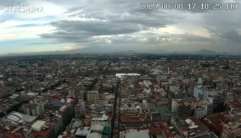 East Facing of Mexico City from Torre Latino Americana Tower Live Cam - Cuauhtemoc, Ciudad de Mexico, Mexico