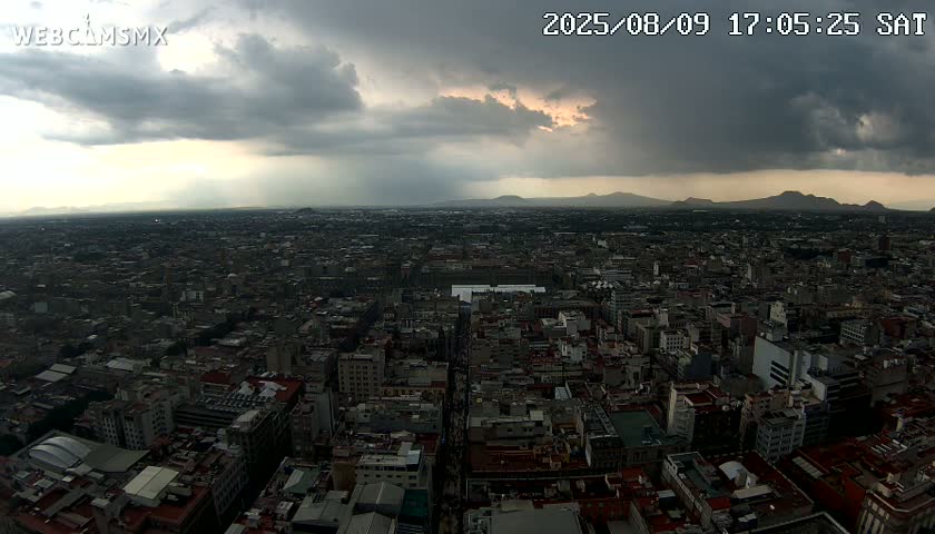 East Facing of Mexico City from Torre Latino Americana Tower Live Cam - Cuauhtemoc, Ciudad de Mexico, Mexico