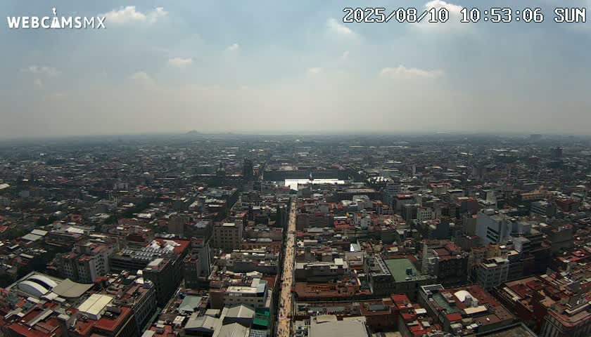 East Facing of Mexico City from Torre Latino Americana Tower Live Cam - Cuauhtemoc, Ciudad de Mexico, Mexico