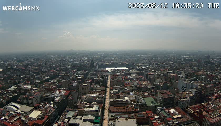 East Facing of Mexico City from Torre Latino Americana Tower Live Cam - Cuauhtemoc, Ciudad de Mexico, Mexico