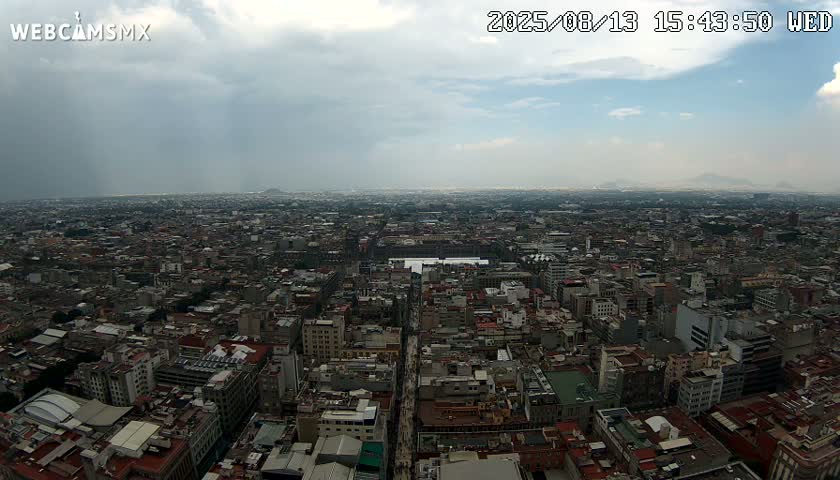 East Facing of Mexico City from Torre Latino Americana Tower Live Cam - Cuauhtemoc, Ciudad de Mexico, Mexico