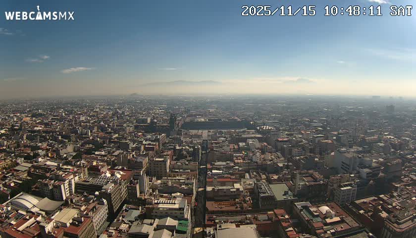 East Facing of Mexico City from Torre Latino Americana Tower Live Cam - Cuauhtemoc, Ciudad de Mexico, Mexico