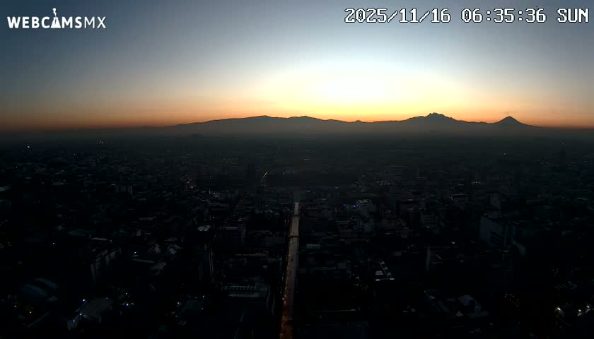 East Facing of Mexico City from Torre Latino Americana Tower Live Cam - Cuauhtemoc, Ciudad de Mexico, Mexico