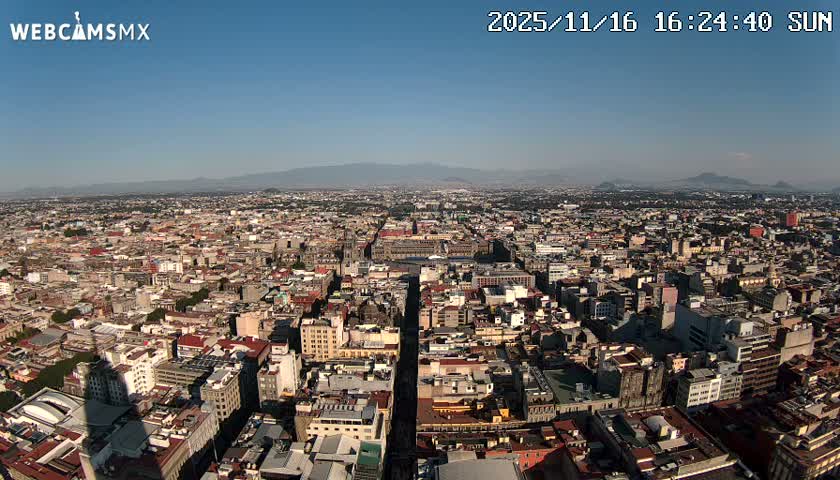 East Facing of Mexico City from Torre Latino Americana Tower Live Cam - Cuauhtemoc, Ciudad de Mexico, Mexico