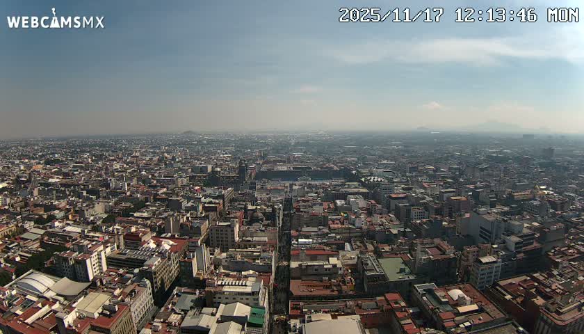 East Facing of Mexico City from Torre Latino Americana Tower Live Cam - Cuauhtemoc, Ciudad de Mexico, Mexico