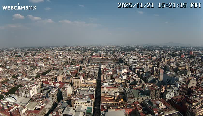 East Facing of Mexico City from Torre Latino Americana Tower Live Cam - Cuauhtemoc, Ciudad de Mexico, Mexico