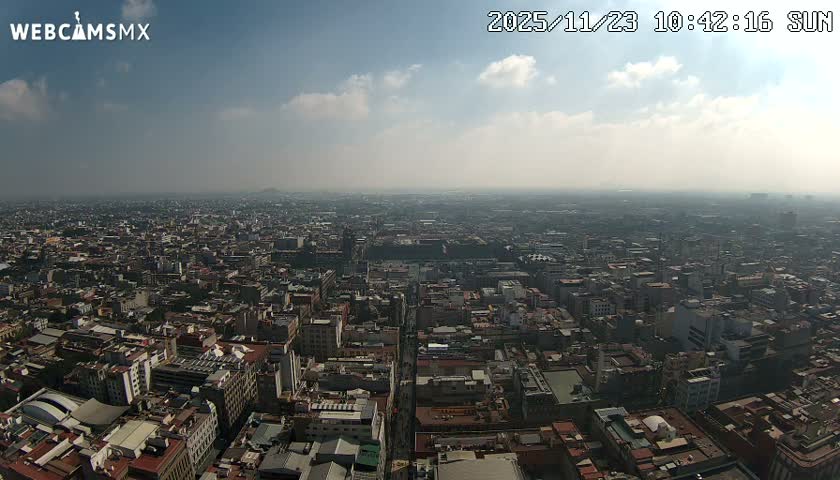 East Facing of Mexico City from Torre Latino Americana Tower Live Cam - Cuauhtemoc, Ciudad de Mexico, Mexico