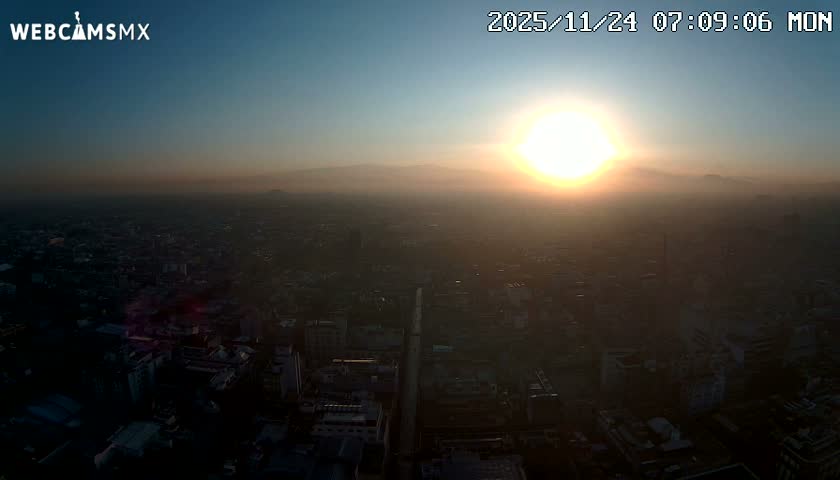 East Facing of Mexico City from Torre Latino Americana Tower Live Cam - Cuauhtemoc, Ciudad de Mexico, Mexico