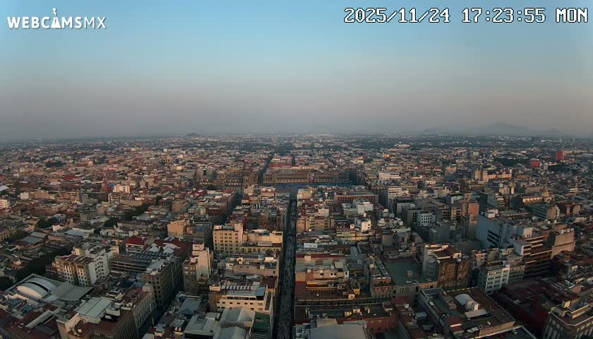 East Facing of Mexico City from Torre Latino Americana Tower Live Cam - Cuauhtemoc, Ciudad de Mexico, Mexico