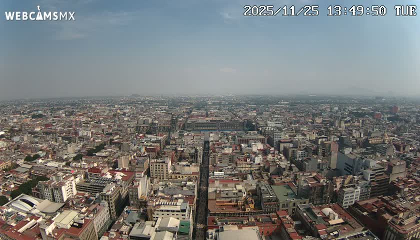 East Facing of Mexico City from Torre Latino Americana Tower Live Cam - Cuauhtemoc, Ciudad de Mexico, Mexico