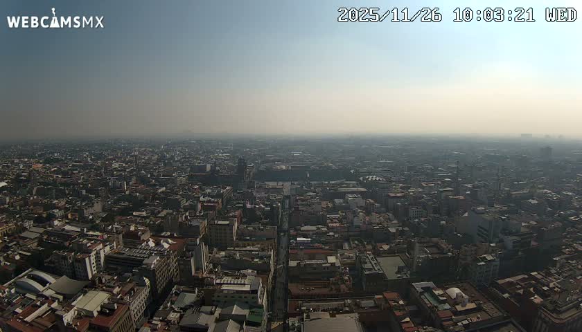 East Facing of Mexico City from Torre Latino Americana Tower Live Cam - Cuauhtemoc, Ciudad de Mexico, Mexico