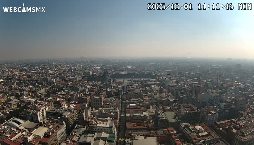 East Facing of Mexico City from Torre Latino Americana Tower Live Cam - Cuauhtemoc, Ciudad de Mexico, Mexico