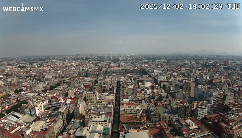 East Facing of Mexico City from Torre Latino Americana Tower Live Cam - Cuauhtemoc, Ciudad de Mexico, Mexico