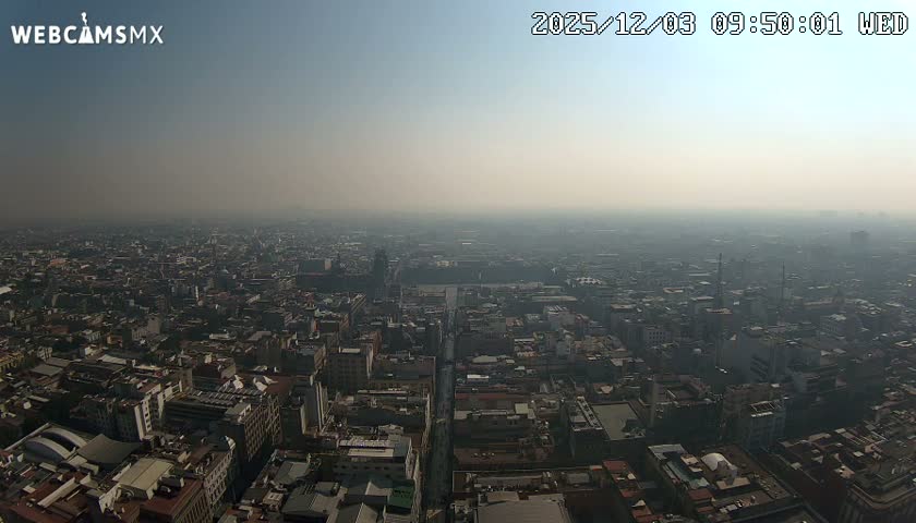 East Facing of Mexico City from Torre Latino Americana Tower Live Cam - Cuauhtemoc, Ciudad de Mexico, Mexico