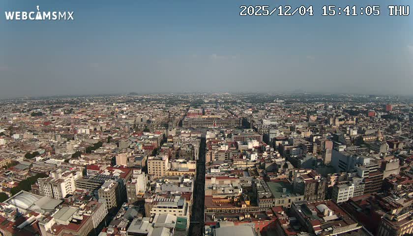 East Facing of Mexico City from Torre Latino Americana Tower Live Cam - Cuauhtemoc, Ciudad de Mexico, Mexico
