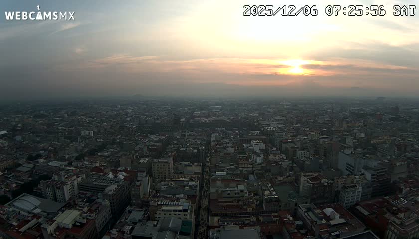 East Facing of Mexico City from Torre Latino Americana Tower Live Cam - Cuauhtemoc, Ciudad de Mexico, Mexico