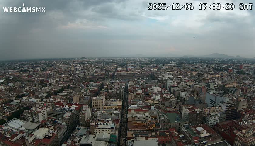 East Facing of Mexico City from Torre Latino Americana Tower Live Cam - Cuauhtemoc, Ciudad de Mexico, Mexico