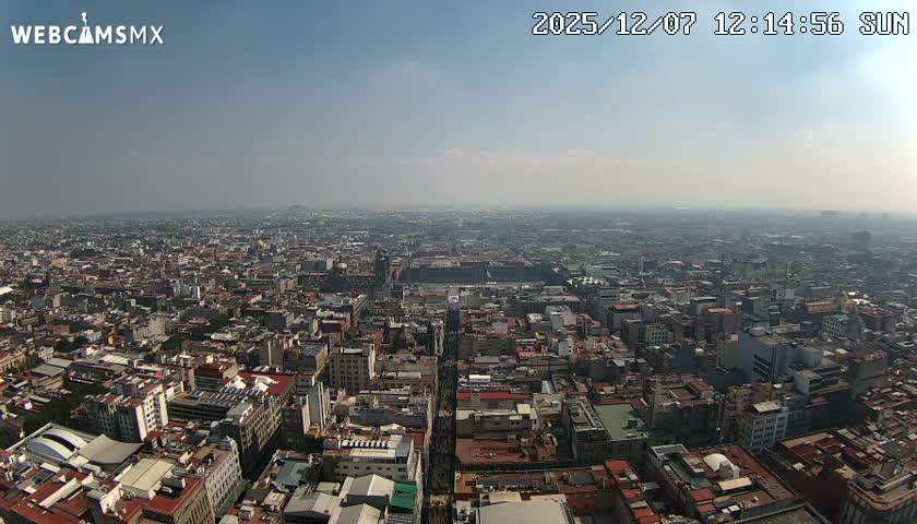 East Facing of Mexico City from Torre Latino Americana Tower Live Cam - Cuauhtemoc, Ciudad de Mexico, Mexico