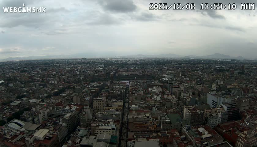 East Facing of Mexico City from Torre Latino Americana Tower Live Cam - Cuauhtemoc, Ciudad de Mexico, Mexico