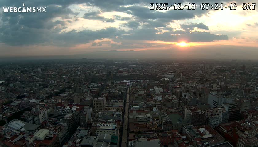 East Facing of Mexico City from Torre Latino Americana Tower Live Cam - Cuauhtemoc, Ciudad de Mexico, Mexico