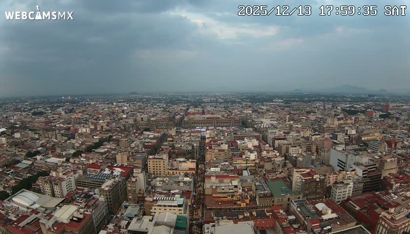 East Facing of Mexico City from Torre Latino Americana Tower Live Cam - Cuauhtemoc, Ciudad de Mexico, Mexico
