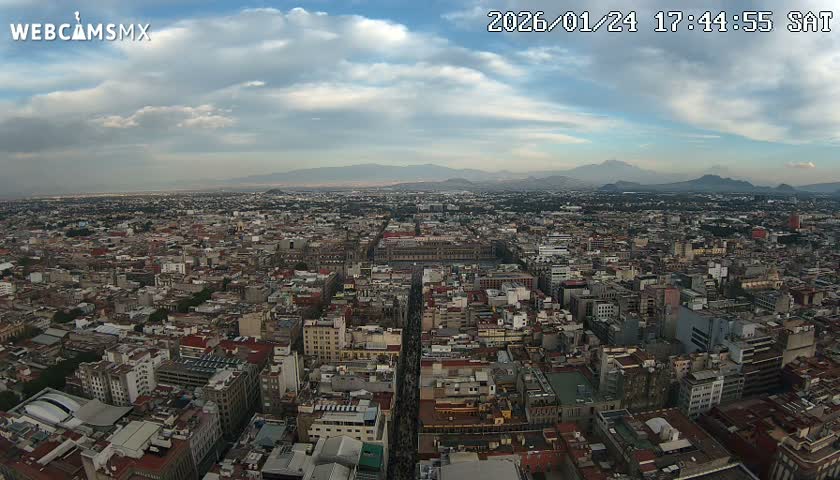 East Facing of Mexico City from Torre Latino Americana Tower Live Cam - Cuauhtemoc, Ciudad de Mexico, Mexico