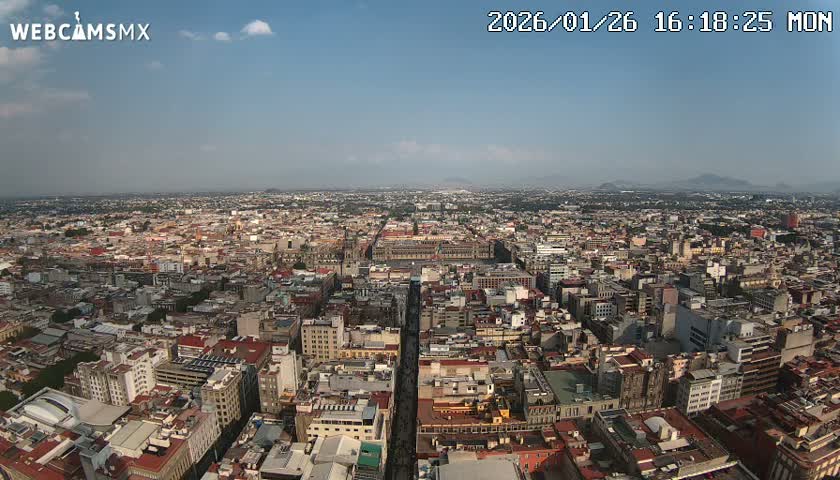 East Facing of Mexico City from Torre Latino Americana Tower Live Cam - Cuauhtemoc, Ciudad de Mexico, Mexico