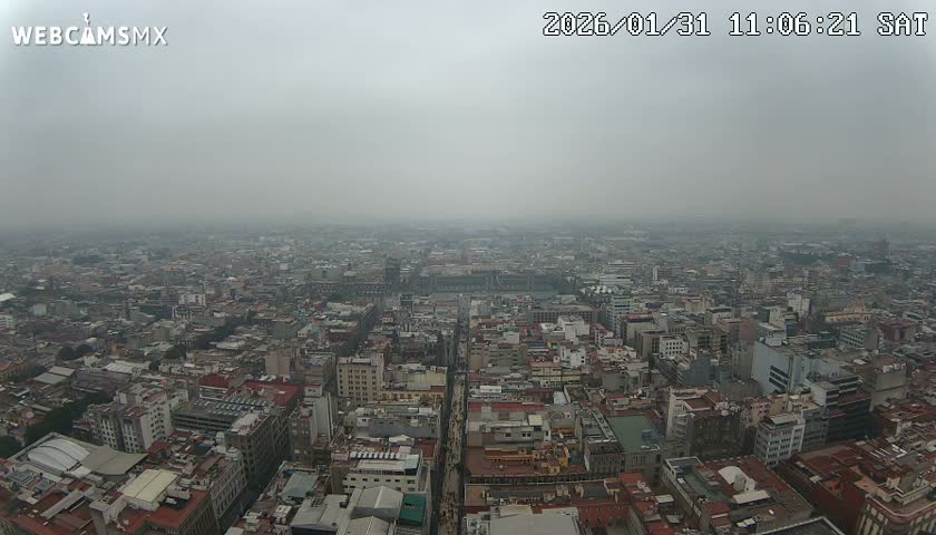 East Facing of Mexico City from Torre Latino Americana Tower Live Cam - Cuauhtemoc, Ciudad de Mexico, Mexico