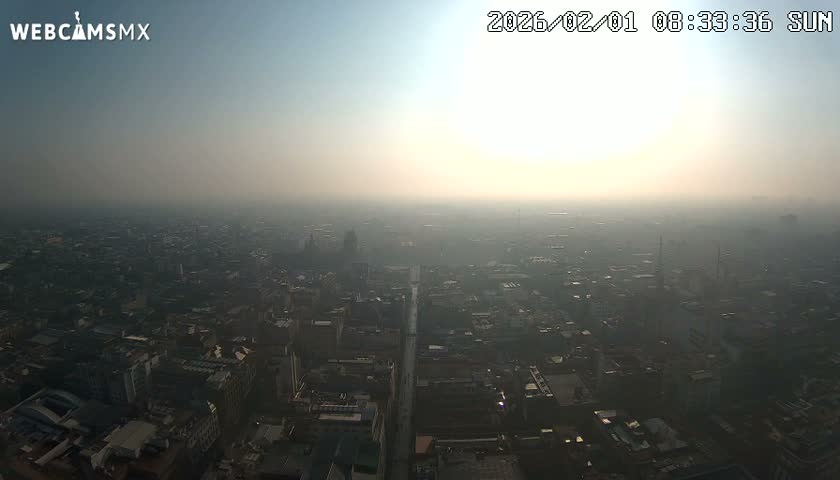 East Facing of Mexico City from Torre Latino Americana Tower Live Cam - Cuauhtemoc, Ciudad de Mexico, Mexico