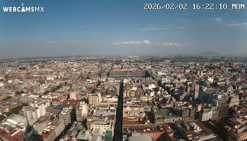 East Facing of Mexico City from Torre Latino Americana Tower Live Cam - Cuauhtemoc, Ciudad de Mexico, Mexico