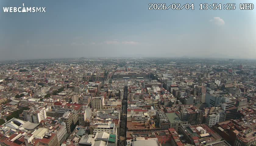 East Facing of Mexico City from Torre Latino Americana Tower Live Cam - Cuauhtemoc, Ciudad de Mexico, Mexico