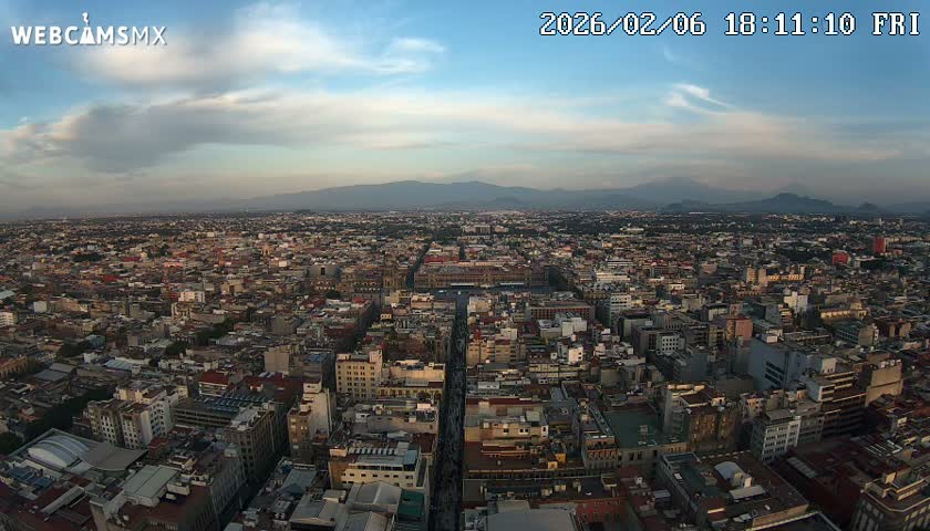 East Facing of Mexico City from Torre Latino Americana Tower Live Cam - Cuauhtemoc, Ciudad de Mexico, Mexico