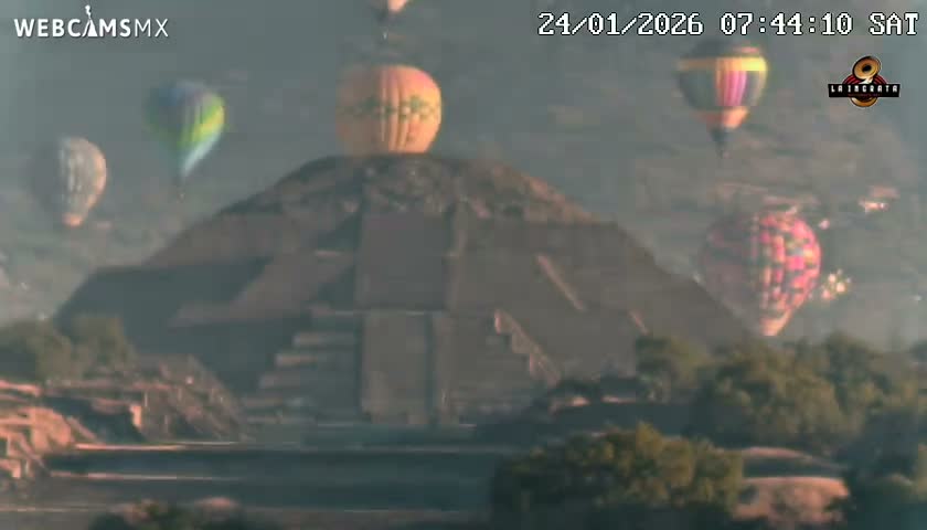 Pyramid of the Sun- Pirámide del Sol, Teotihuacán Pyramids Live Cam - Teotihuacan, Estado de Mexico, Mexico