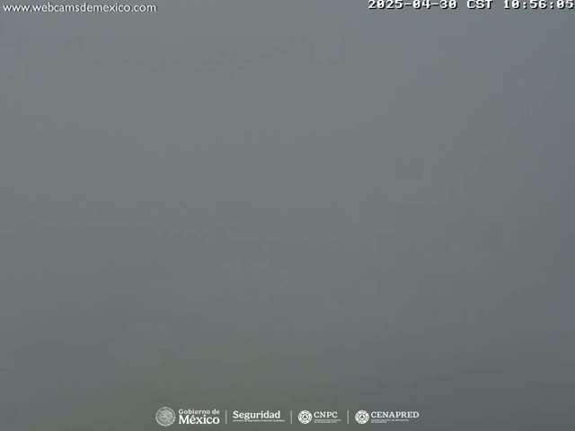 A thick, gray fog obscures the view.