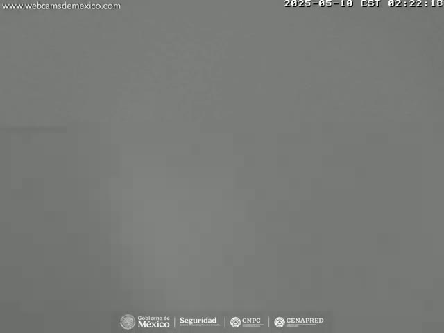 A uniformly gray image shows an overcast or foggy outdoor scene with low visibility.