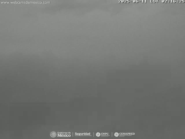 A uniformly gray image shows an overcast sky.