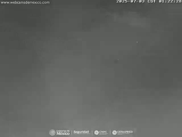 A dark, hazy, outdoor scene is visible at night.