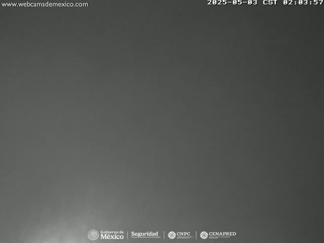 A uniformly dark gray image shows an overcast sky.
