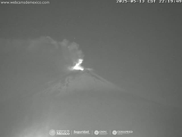 Volcán Popocatepetl Volcano Live Cam  - Tianguismanalco,  Puebla, Mexico