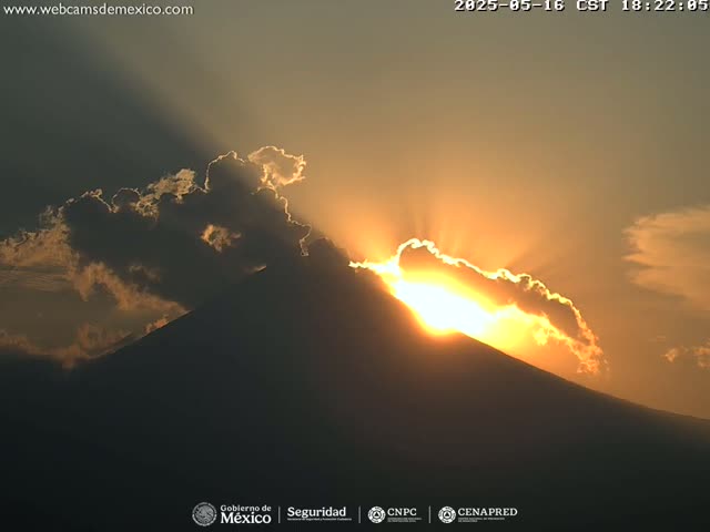 Volcán Popocatepetl Volcano Live Cam  - Tianguismanalco,  Puebla, Mexico