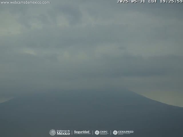 Volcán Popocatepetl Volcano Live Cam  - Tianguismanalco,  Puebla, Mexico