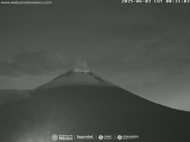 Volcán Popocatepetl Volcano Live Cam  - Tianguismanalco,  Puebla, Mexico