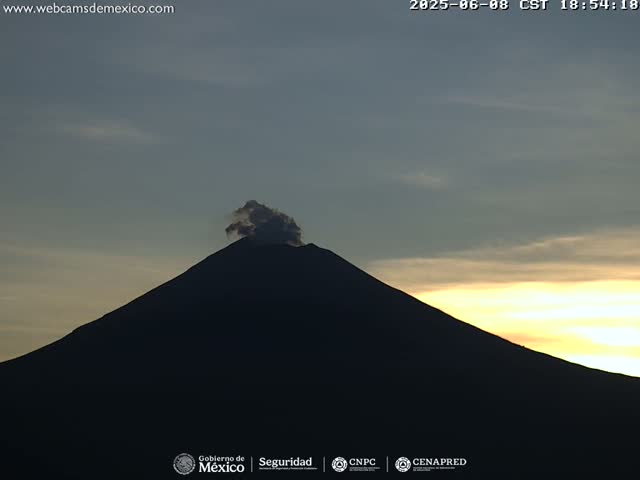 Volcán Popocatepetl Volcano Live Cam  - Tianguismanalco,  Puebla, Mexico