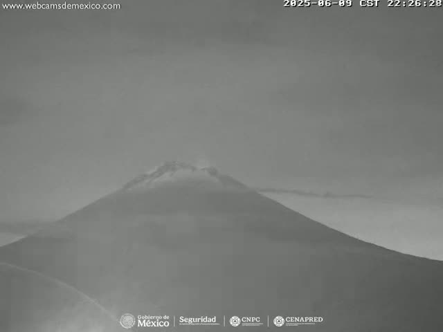 Volcán Popocatepetl Volcano Live Cam  - Tianguismanalco,  Puebla, Mexico