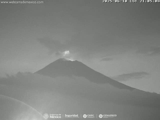 Volcán Popocatepetl Volcano Live Cam  - Tianguismanalco,  Puebla, Mexico