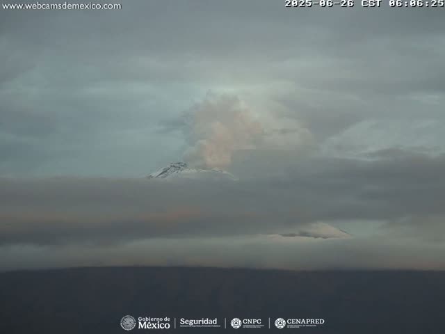 Volcán Popocatepetl Volcano Live Cam  - Tianguismanalco,  Puebla, Mexico