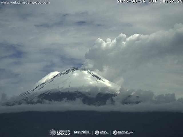 Volcán Popocatepetl Volcano Live Cam  - Tianguismanalco,  Puebla, Mexico