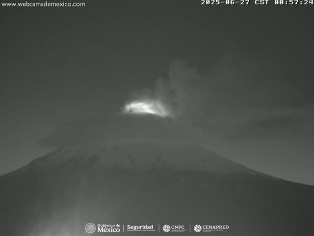 Volcán Popocatepetl Volcano Live Cam  - Tianguismanalco,  Puebla, Mexico