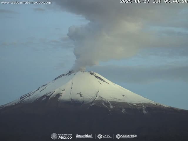 Volcán Popocatepetl Volcano Live Cam  - Tianguismanalco,  Puebla, Mexico