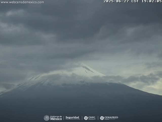 Volcán Popocatepetl Volcano Live Cam  - Tianguismanalco,  Puebla, Mexico